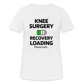 Cadeau de récupération de chirurgie du genou Genou artificiel - T-shirt respirant Femme - blanc - Devant - AI Model Female 172 dark (172cm)