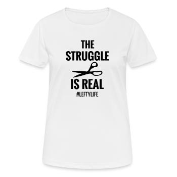 Gifts for Left-handed | Left-handed Lefty - Women's Breathable T-Shirt - white - Front - AI Model Female 172 dark (172cm)