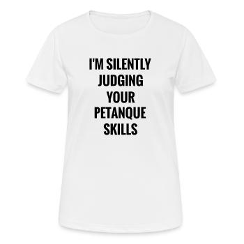 Petanque Boule Geschenk | Petanque Liebhaber - Frauen T-Shirt atmungsaktiv - Weiß - Vorne - AI Model Female 172 dark (172cm)