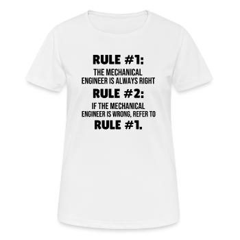 Ingénieur en mécanique - T-shirt respirant Femme - blanc - Devant - AI Model Female 172 dark (172cm)