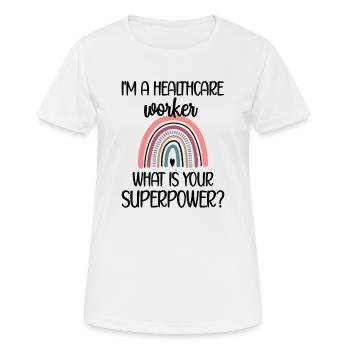 Personnel de santé Professionnel de la santé - T-shirt respirant Femme - blanc - Devant - AI Model Female 172 dark (172cm)