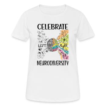 Neurodiversität Autismus ADHS Neurodiversity ASD - Frauen T-Shirt atmungsaktiv - Weiß - Vorne - AI Model Female 172 dark (172cm)