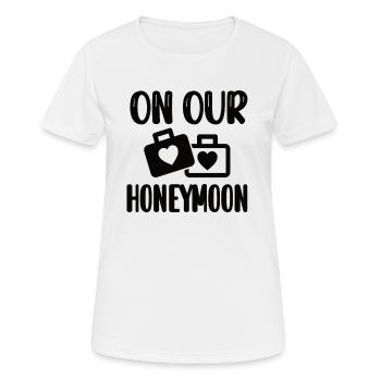 Flitterwochen Hochzeit Brautpaar Hochzeitsreise - Frauen T-Shirt atmungsaktiv - Weiß - Vorne - AI Model Female 172 dark (172cm)