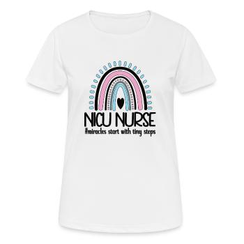 NICU Neonatologische Intensiv-Krankenschwester - Frauen T-Shirt atmungsaktiv - Weiß - Vorne - AI Model Female 172 dark (172cm)