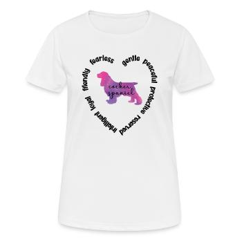 Cocker Épagneul Cocker propriétaire de l’épagneul - T-shirt respirant Femme - blanc - Devant - AI Model Female 172 dark (172cm)