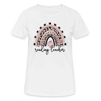 Professeur de lecture Professeur de lecture Spécialiste de la lecture de livres - T-shirt respirant Femme - blanc - Devant - AI Model Female 172 dark (172cm)