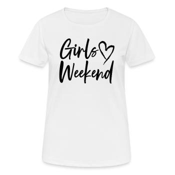 Week-end des filles court week-end filles-week-end - T-shirt respirant Femme - blanc - Devant - AI Model Female 172 dark (172cm)