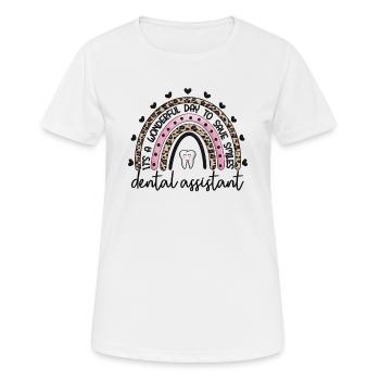 Zahnarzthelferin Zahnärztliche Assistentin - Frauen T-Shirt atmungsaktiv - Weiß - Vorne - AI Model Female 172 dark (172cm)