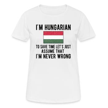 Fier hongrois Hongrie Origine Drapeau hongrois - T-shirt respirant Femme - blanc - Devant - AI Model Female 172 dark (172cm)