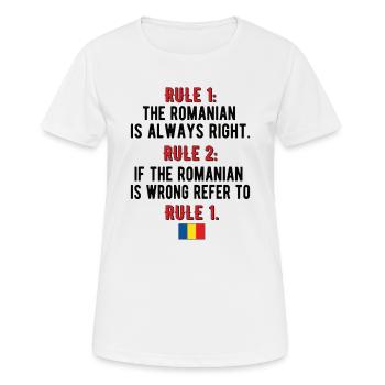 Fier drapeau roumain de la Roumanie Racines roumaines - T-shirt respirant Femme - blanc - Devant - AI Model Female 172 dark (172cm)