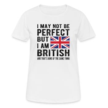 Drapeau britannique De la Grande-Bretagne Origine britannique - T-shirt respirant Femme - blanc - Devant - AI Model Female 172 dark (172cm)