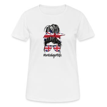 Drapeau britannique de la Grande-Bretagne Racines britanniques - T-shirt respirant Femme - blanc - Devant - AI Model Female 172 dark (172cm)