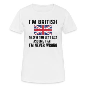 Brite Großbritannien Herkunft Britische Flagge - Frauen T-Shirt atmungsaktiv - Weiß - Vorne - AI Model Female 172 dark (172cm)