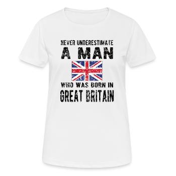 Brite Großbritannien Herkunft Britische Flagge - Frauen T-Shirt atmungsaktiv - Weiß - Vorne - AI Model Female 172 dark (172cm)