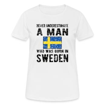 Schwede Schweden Herkunft Schwedische Flagge - Frauen T-Shirt atmungsaktiv - Weiß - Vorne - AI Model Female 172 dark (172cm)