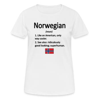 Norweger Norwegen Flagge Norwegische Wurzeln - Frauen T-Shirt atmungsaktiv - Weiß - Vorne - AI Model Female 172 dark (172cm)