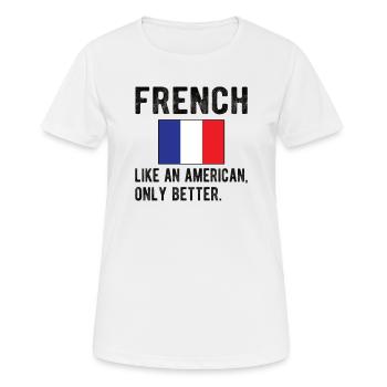 Français France Drapeau Français origine - T-shirt respirant Femme - blanc - Devant - AI Model Female 172 dark (172cm)