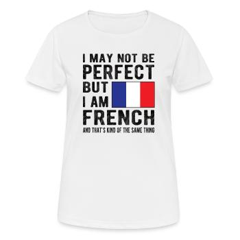 Français France Drapeau Français origine - T-shirt respirant Femme - blanc - Devant - AI Model Female 172 dark (172cm)