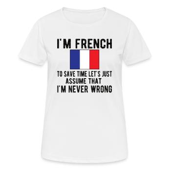 French France Origin French flag - Women's Breathable T-Shirt - white - Front - AI Model Female 172 dark (172cm)