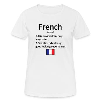Français Racines Français du drapeau de la France - T-shirt respirant Femme - blanc - Devant - AI Model Female 172 dark (172cm)