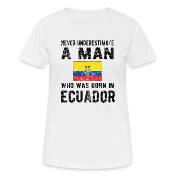 Équateur Équateur Drapeau équatorien - T-shirt respirant Femme - blanc - Devant - AI Model Female 172 dark (172cm)