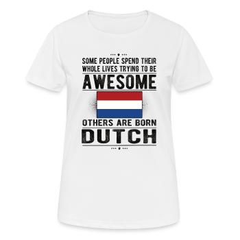 Néerlandais Pays-Bas Origine néerlandaise - T-shirt respirant Femme - blanc - Devant - AI Model Female 172 dark (172cm)