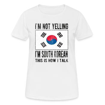 South Korea Flag South Korean South Korea Origin - Women's Breathable T-Shirt - white - Front - AI Model Female 172 dark (172cm)