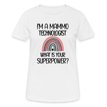 Technicien en mammographie de reconnaissance Mammo Tech - T-shirt respirant Femme - blanc - Devant - AI Model Female 172 dark (172cm)