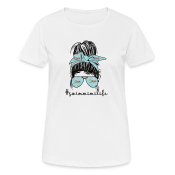 Stolze Schwimm-Mimi Schwimmer Mimi Oma Geschenk - Frauen T-Shirt atmungsaktiv - Weiß - Vorne - AI Model Female 172 dark (172cm)