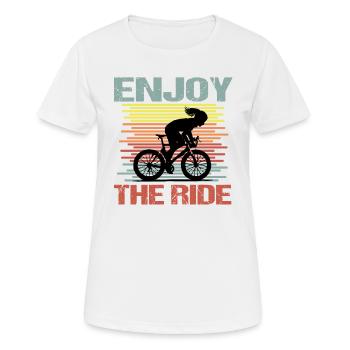 Fahrrad fahren Frau Enjoy the Ride - Frauen T-Shirt atmungsaktiv - Weiß - Vorne - AI Model Female 172 dark (172cm)