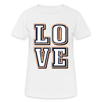 Love, Liebe, Amore in Weiß -Valentinstag, Mutertg - Frauen T-Shirt atmungsaktiv - Weiß - Vorne - AI Model Female 172 dark (172cm)