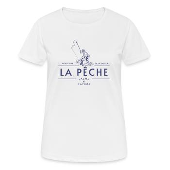 SAISON DE LA PÊCHE - T-shirt respirant Femme - blanc - Devant - AI Model Female 172 dark (172cm)