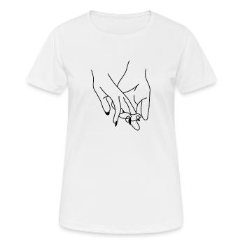 Hände - Frauen T-Shirt atmungsaktiv - Weiß - Vorne - AI Model Female 172 dark (172cm)