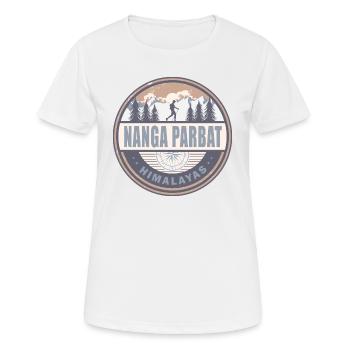 Nanga Parbat Himalaya Pakistan Vintage Randonnée - T-shirt respirant Femme - blanc - Devant - AI Model Female 172 dark (172cm)