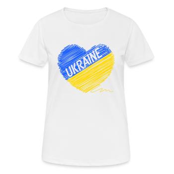 Drapeau de l’Ukraine - Priez pour l’Ukraine - Viva Ukraine - T-shirt respirant Femme - blanc - Devant - AI Model Female 172 dark (172cm)