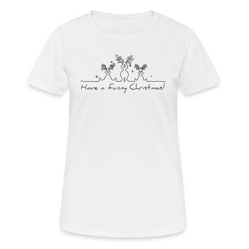 Noël Rudolf Elch - Groupe de rennes - T-shirt respirant Femme - blanc - Devant - AI Model Female 172 dark (172cm)