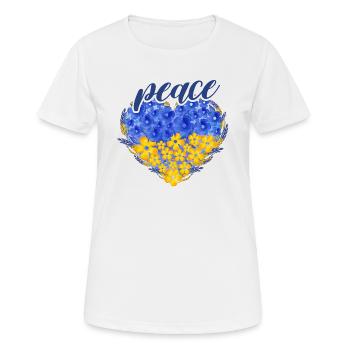 Ukraine Heart with Peace Love - Women's Breathable T-Shirt - white - Front - AI Model Female 172 dark (172cm)