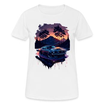 Klassischer Sportwagen - Frauen T-Shirt atmungsaktiv - Weiß - Vorne - AI Model Female 172 dark (172cm)