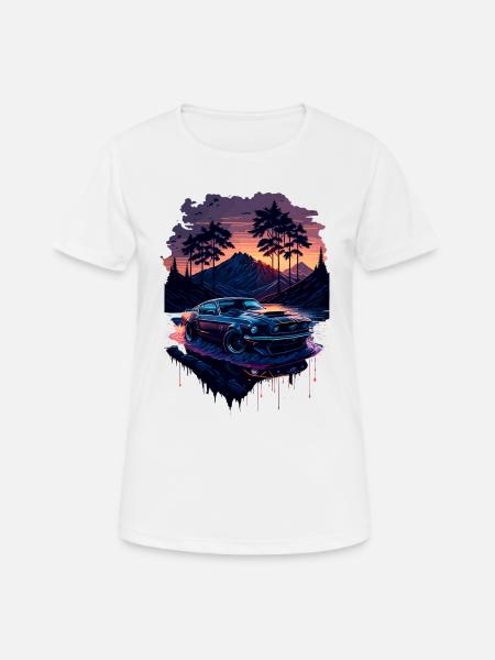 Voiture de sport classique - T-shirt respirant Femme - blanc