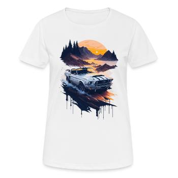 Klassischer Sportwagen - Frauen T-Shirt atmungsaktiv - Weiß - Vorne - AI Model Female 172 dark (172cm)