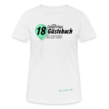 Lustiges Gästebuch zum 18. Geburtstag - Frauen T-Shirt atmungsaktiv - Weiß - Vorne - AI Model Female 172 dark (172cm)