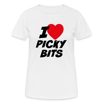 Ich liebe wählerische Bits - Frauen T-Shirt atmungsaktiv - Weiß - Vorne - AI Model Female 172 dark (172cm)