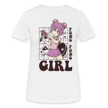 Ping Pong Outfit Tischtennisschläger Pingpong - Frauen T-Shirt atmungsaktiv - Weiß - Vorne - AI Model Female 172 dark (172cm)