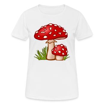 champignons champignons champignons légumes légumes vegetables18 - T-shirt respirant Femme - blanc - Devant - AI Model Female 172 dark (172cm)