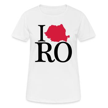 I love RO - I love Romania - Frauen T-Shirt atmungsaktiv - Weiß - Vorne - AI Model Female 172 dark (172cm)