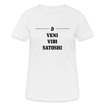 VENI VIDI SATOSHI - Frauen T-Shirt atmungsaktiv - Weiß - Vorne - AI Model Female 172 dark (172cm)