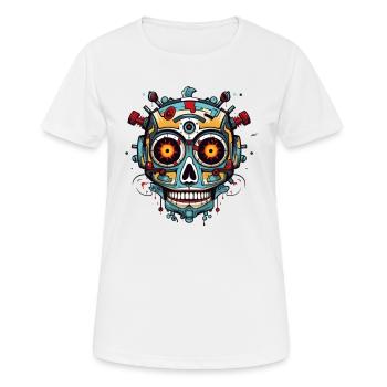 Mexican skull of robot - Women's Breathable T-Shirt - white - Front - AI Model Female 172 dark (172cm)