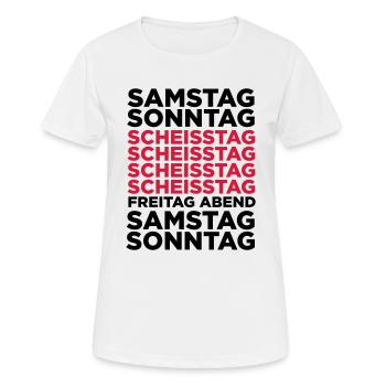 Le jour de la merde dans une semaine! - T-shirt respirant Femme - blanc - Devant - AI Model Female 172 dark (172cm)