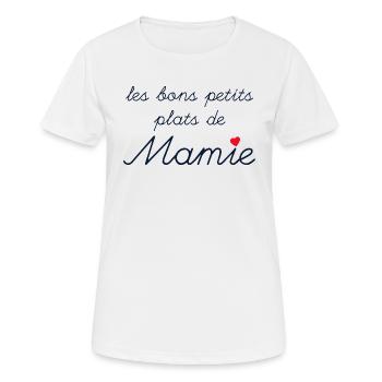 Tablier les bons petits plats de mamie - T-shirt respirant Femme - blanc - Devant - AI Model Female 172 dark (172cm)