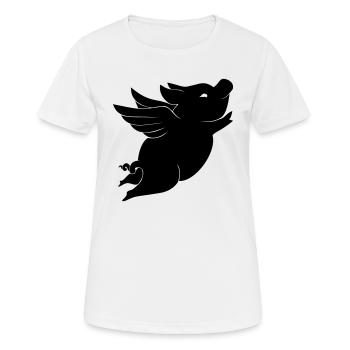 Pig - cochon avec des ailes - T-shirt respirant Femme - blanc - Devant - AI Model Female 172 dark (172cm)